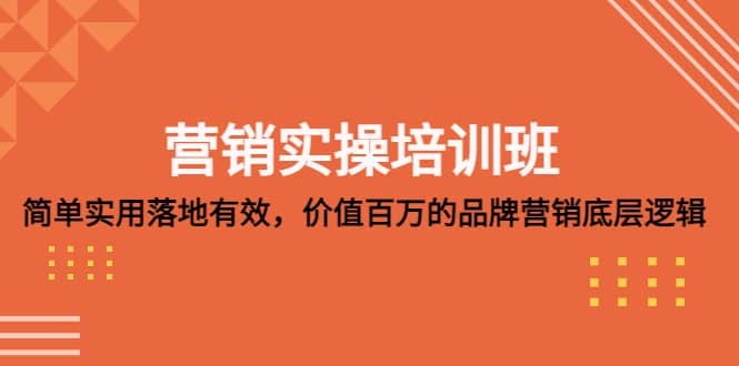 营销实操培训班：简单实用-落地有效，价值百万的品牌营销底层逻辑