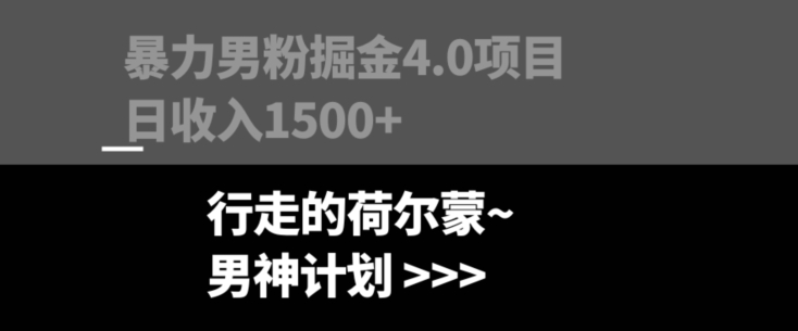 暴力男粉掘金4.0项目不违规不封号无脑复制单人操作日入1000+-暖阳网-优质付费教程和创业项目大全