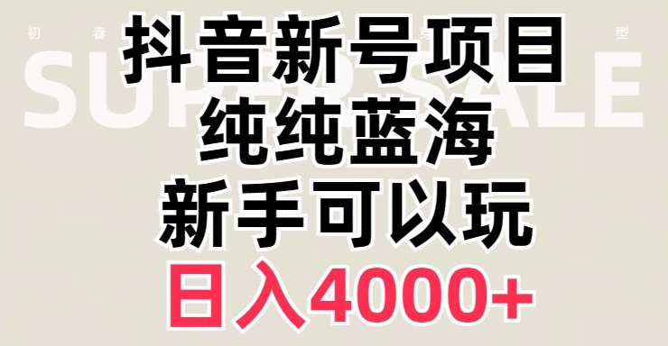 抖音蓝海跑道，一定要新账号，日入4000 【揭密】-暖阳网-优质付费教程和创业项目大全