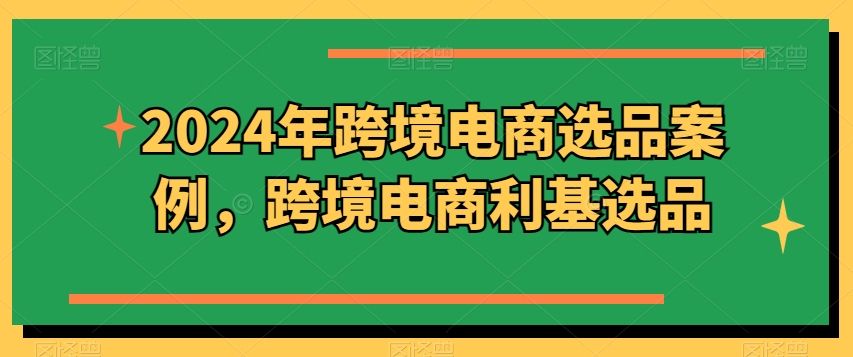 2024年跨境电商选品实例，跨境电子商务冷门选款（升级）