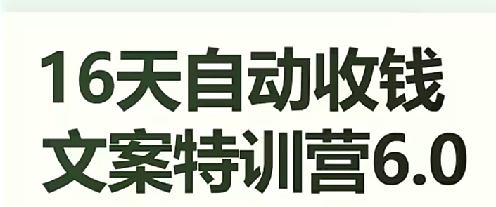 16天全自动收款创意文案夏令营6.0，懂得儿每日全自动咯咯收款