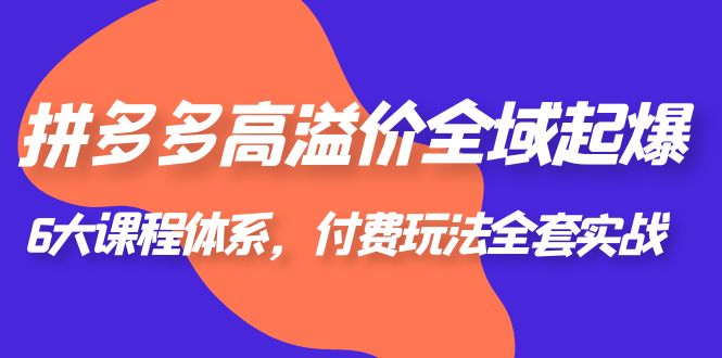 拼多多-高溢价 全域 起爆，6大课程体系，付费玩法全套实战！