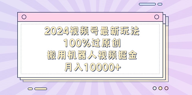 （9151期）2024微信视频号全新游戏玩法，100%过原创设计，搬用机器人视频掘金队，月入10000