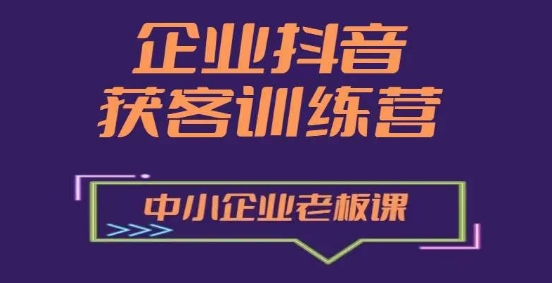 企业抖音营销拓客提高夏令营，中小型企业老总必修课程-中创网_分享中创网创业资讯_最新网络项目资源