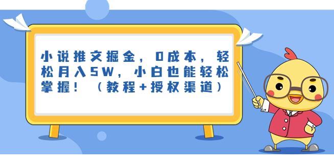 小说推文掘金队，0成本费用，轻松月入5W，初学者都能轻松掌握！（入门教程 授权方法）【揭秘】