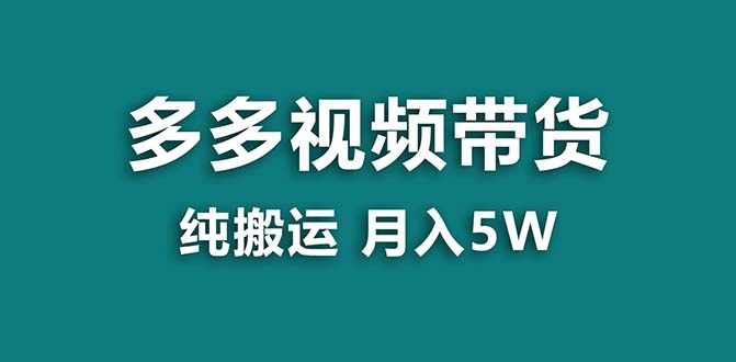 （8491期）【蓝海项目】拼多多视频卖货 纯运送一个月做了5w提成，新手也可以操控 送专用工具