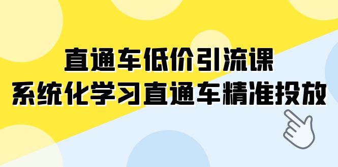 淘宝直通车-低价引流课，系统性学习淘宝直通车精准推送（14堂课）