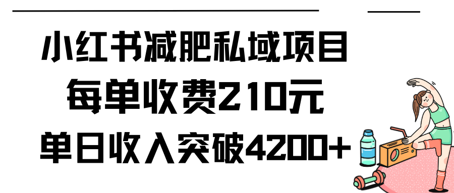 （9466期）小红书的减肥瘦身公域新项目每一单收费标准210元单日交易量20单，最大日入4200