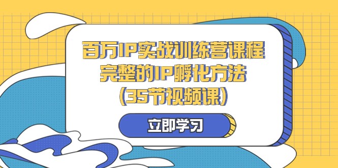 上百万IP实战演练夏令营课程内容，完备的IP卵化方式（35节视频课程）