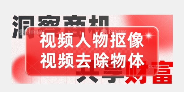 【超强视频处理工具】视频人物抠像+视频去除物体