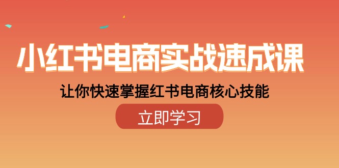 小红书电商实战演练速成课，让你快速把握小红书电子商务核心技能（28课）