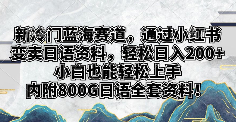 新冷门蓝海赛道，通过小红书变卖日语资料，轻松日入200+，小白也能轻松上手