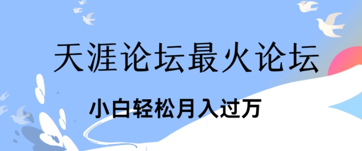 点爆公域运用最红话题讨论天涯社区、新手轻轻松松月入了w-中创网_分享中创网创业资讯_最新网络项目资源