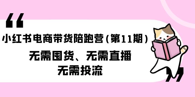 （9996期）小红书电商卖货陪跑营(第11期)无需囤货、不用直播间、不用投流（送到期10套）