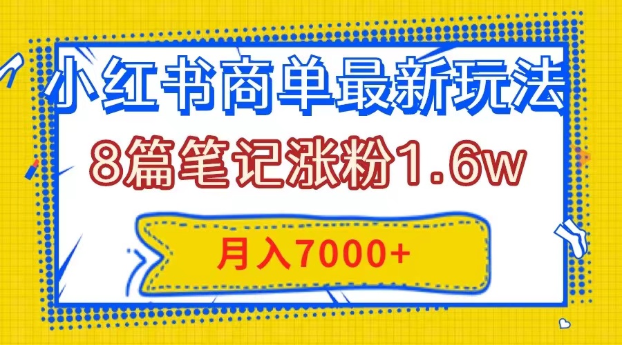 （7954期）小红书商单最新玩法，8篇笔记涨粉1.6w，几分钟一个笔记，月入7000+-暖阳网-优质付费教程和创业项目大全