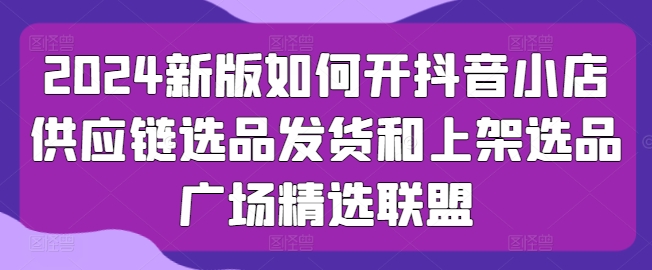 2024新版本怎么开抖店供应链管理选款安排发货和发布选款城市广场精选联盟