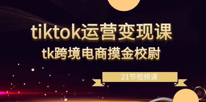 tiktok经营转现课，tk跨境电子商务盗墓者（21节视频课程）