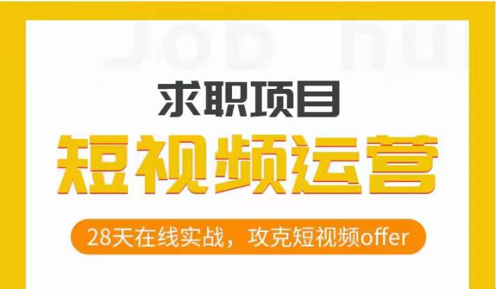 自媒体运营应聘求职实际操作新项目，28天线上实战演练，攻破小视频offer