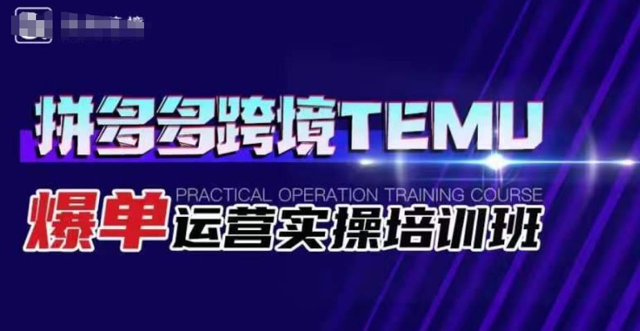 拼多多平台跨境电商TEMU打造爆款经营实战培训班，国外拼多多选款、经营、打造爆款