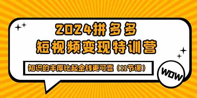 2024拼多多平台短视频变现夏令营，知识丰富相比钱财更有保障（11堂课）