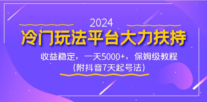 （8642期）2024小众游戏玩法服务平台大力支持，收益稳定，一天5000 ，家庭保姆级实例教程（附抖音视频7…