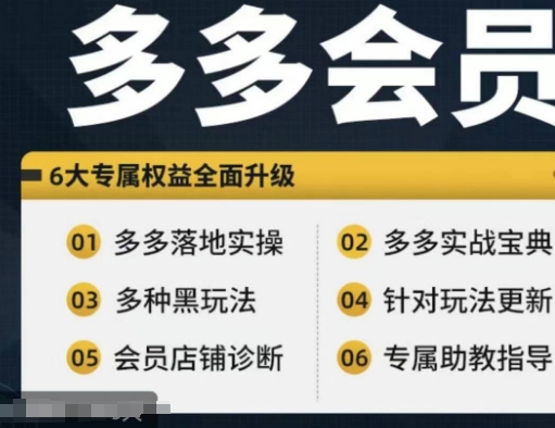 拼多多会员，拼多多平台实战演练秘笈 实战演练落地式实际操作，从初学者到高级具体内容全覆盖