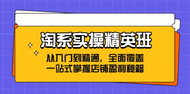 淘宝实际操作精英班：实用教程，全覆盖，一站式把握店面赢利秘笈