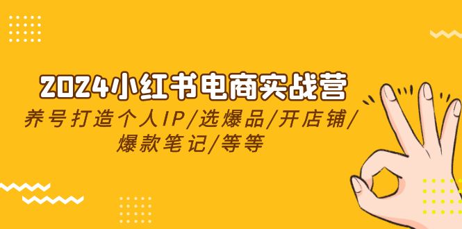 （10376期）2024小红书电商实战营，起号打造出IP/选爆款/开店铺/爆品手记/等（24节）