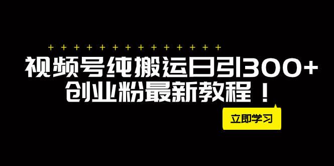 （7833期）外边卖2580微信视频号纯运送日引300 自主创业粉全新实例教程！