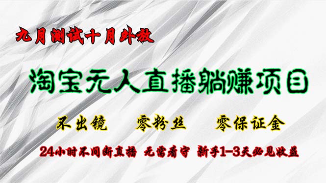 （12862期）淘宝网无人直播全新游戏玩法，九月检测十月外向，不出境零粉丝们零担保金，24小…