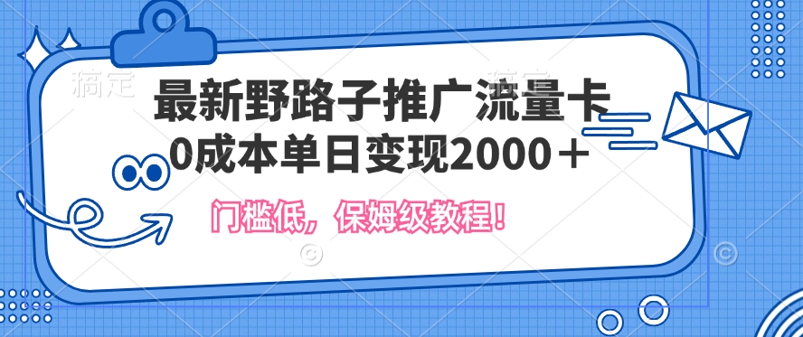 全新歪门邪道营销推广上网卡，一张200-300，成本低，0成本费单日转现好几张