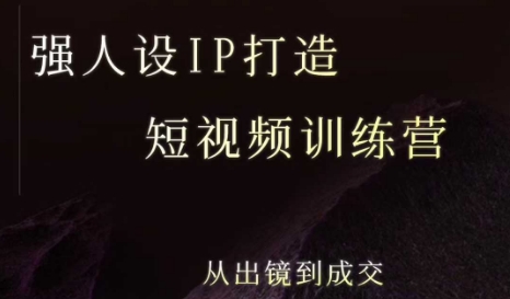 强人设ip打造课，8月?最新5天短视频ip训练营，从出镜到成交